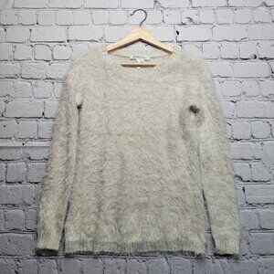 BCBGeneration Nude Combo Beige Brown Fuzzy Knit LongSleeve Sweater Size XXS